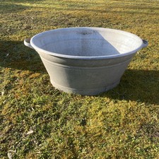 Grande bassine baignoire zinc galva ancien jardiniere Déco jardin Métal Vasque