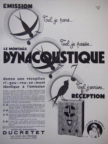 Publicité 1933 radio - publicitÉ,