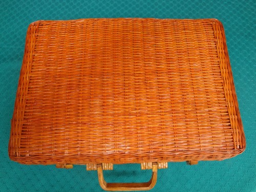 Valise rotin marron clair - rotin,