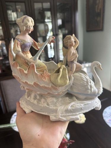 Porcelain figurine swan - porcelain,