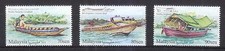 MALAISIE 2016 TRANSPORT FLUVIAL À SARAWAK (BATEAUX) COMP. LOT DE 3 TIMBRES MINT