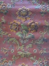 Papier peint ancien - Grosses Pivoines en faux cuir de Cordoue - vers 1880/1900