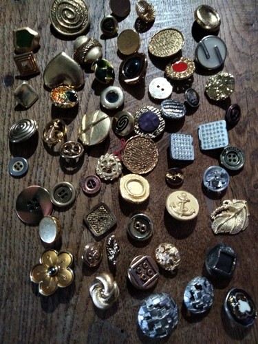 Boutons métal doré vintage - métal,