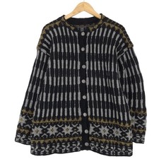 Pull Vintage Nordique Norvégien Fair Isle En Laine Pour Femmes Taille L