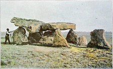 ARÇAY - DOLMEN de ROCHEBILLAUDE - Gravure couleur du 19e siècle