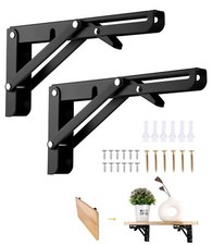 Équerre Pliante200mm 2 Pièces Noir Support Console Pliable Supports D' étagèr...