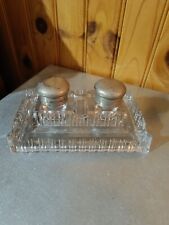 Ancien encrier double en verre