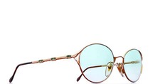 Lunette LANVIN vintage Or décors pierres vert dégradé sunglasses emeraude