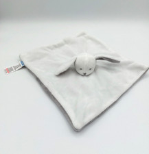 Doudou plat lapin blanc dessous gris JACADI TTBE