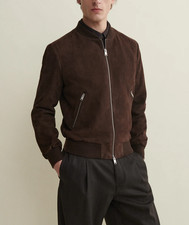 Veste en cuir bomber marron