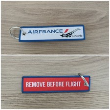 Porte Clé Brodé Avion Flamme