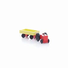 Jouet En Bois Tracteur Avec Remorque HxBxT 3,5x7,5x3cm NEU Camion En Bois