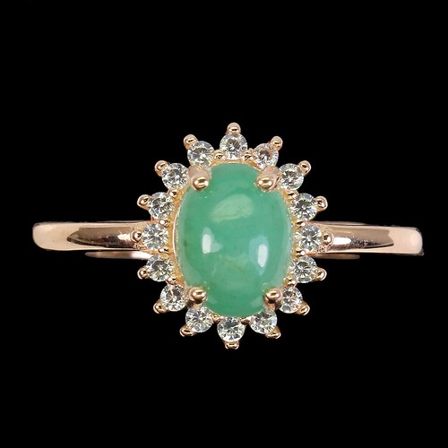 925 bague argent ovale vert - en,