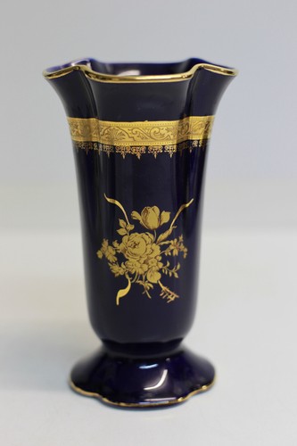 Vase bleu doré en - doré,