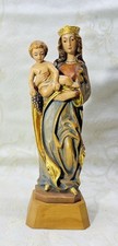 ANRI VIERGE MARIE MADONNA SCULPTURE STATUE BOIS SCULPTE MAIN FORET NOIR TYROL