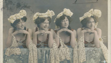 Les soeurs Barrison, ca.1905, Vintage silver print on carte postale paper vintag
