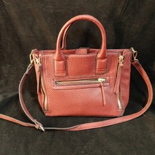 Sac A Main Cuir Mango Touch Cognac Grainé En Très Bel État.