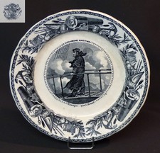 AA 19ème Jules Vieillard  assiette décoration faïence fine hiérarchie Maritime