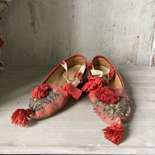 Chaussures Anciennes Rouge Fil D’or Femmes Ballet Theatre Style Oriental Turc