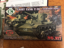 maquette 1/72, RARE , UM 217 - tank T26 , 1933 ,  russe