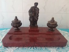 ENCRIER EN BRONZE ET MARBRE