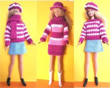 Barbie Lot vêtements poupée mannequin fait-main, Noël
