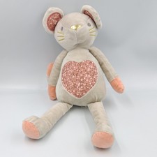 Doudou souris grise rose coeur ATMOSPHERA - 35167