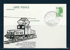 carte entier Liberté 1f80 train locomotive électrique 71 Montceau les Mines 1986