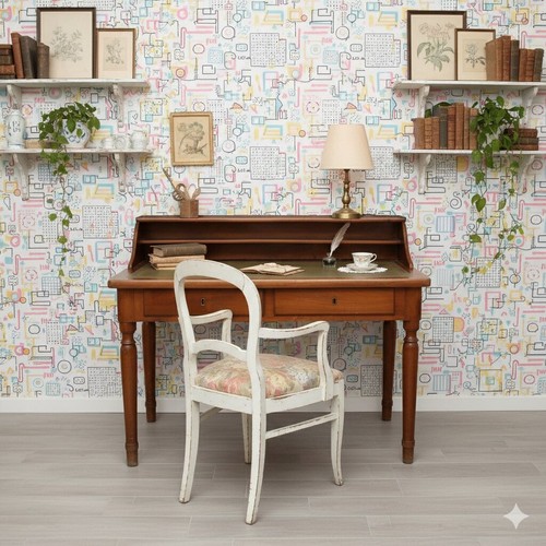 Bureau ancien noyer cuir - bureau,