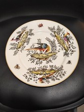 ASSIETTE porcelaine de SAMSON 19ème décor d'oiseaux - marque ANCRE MARINE doré