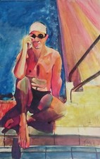 autoportrait à la piscine, by Erik-H