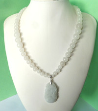 Collier jade blanc naturel - jade, de