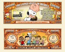 CHARLIE BROWN & SNOOPY BILLET 1 MILLION DOLLAR US ! Collection Peanuts comics bd