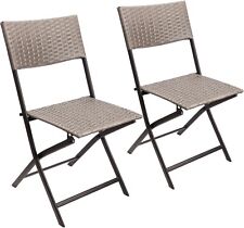 Chaises de Bistro Rotin Marron Chaise de Balcon Pliante Jardin Camping