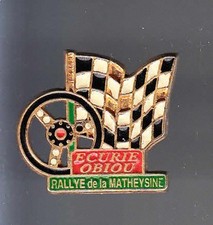 RARE PINS PIN'S .. AUTO CAR RALLYE DRAPEAU DAMIER OBIOU MATHEYSINE ~AV