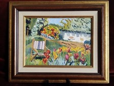 Peinture Ancienne Hst Paysage Urbain Enneigé Tableau  Signé Hervé LE BOURDELLÈS