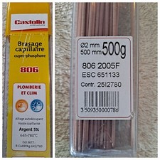 500 Gr. Baguettes brasure argent 5% Castolin 806 2005F /Plomberie chauffage Clim