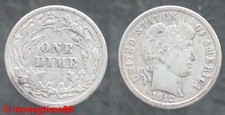 USA ! One Dime BARBER 1912 (
