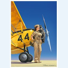 HUGAULT - Pin Up, Avion jaune