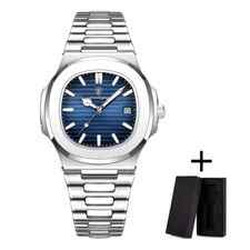 Montre Homme Quartz Waterproof Luxe Épuré Acier Inoxydable et Coffret Cadeau