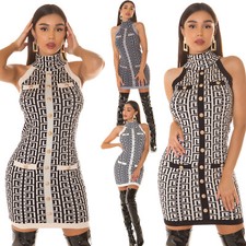 Robe Femme, Tricotée, Imprimé Tendance, Col Montant, Sans Manches, 3010