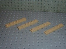 4 x LEGO Tan plate 1x6 ref 3666 / Set 10189/7298/7477/6212/4502/6242/7191/7676..