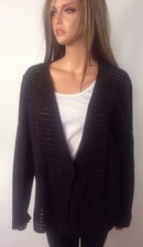 Eileen Fisher 100% Silk Velvet Textured Cardigan Sweater, Size L