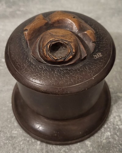 Ancien pot tabac bois - ancien,