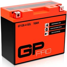 Batterie 12V 10Ah GEL GP-PRO GT12B-4 moto scooter similaire YT12B-BS YT12-B4
