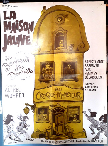 Maison jaune 1957 affiche - maison,