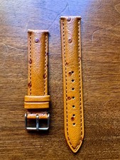 Bracelet de montre façon autruche couleur cognac 18mm neuf