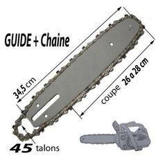 Guide + chaine coupe 25/26cm 40 Talons TCK TRT2525CW SCH25-25 SANLI  tymeka