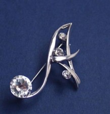 Crystal letter A brooch pin 
