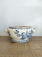 Bas de Soupière Légumier Porcelaine Opaque Gien Modèle Chardons Déco Floral Bleu